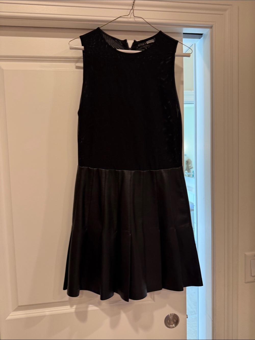 Alice + Olivia Black Sleeveless Mini Dress
